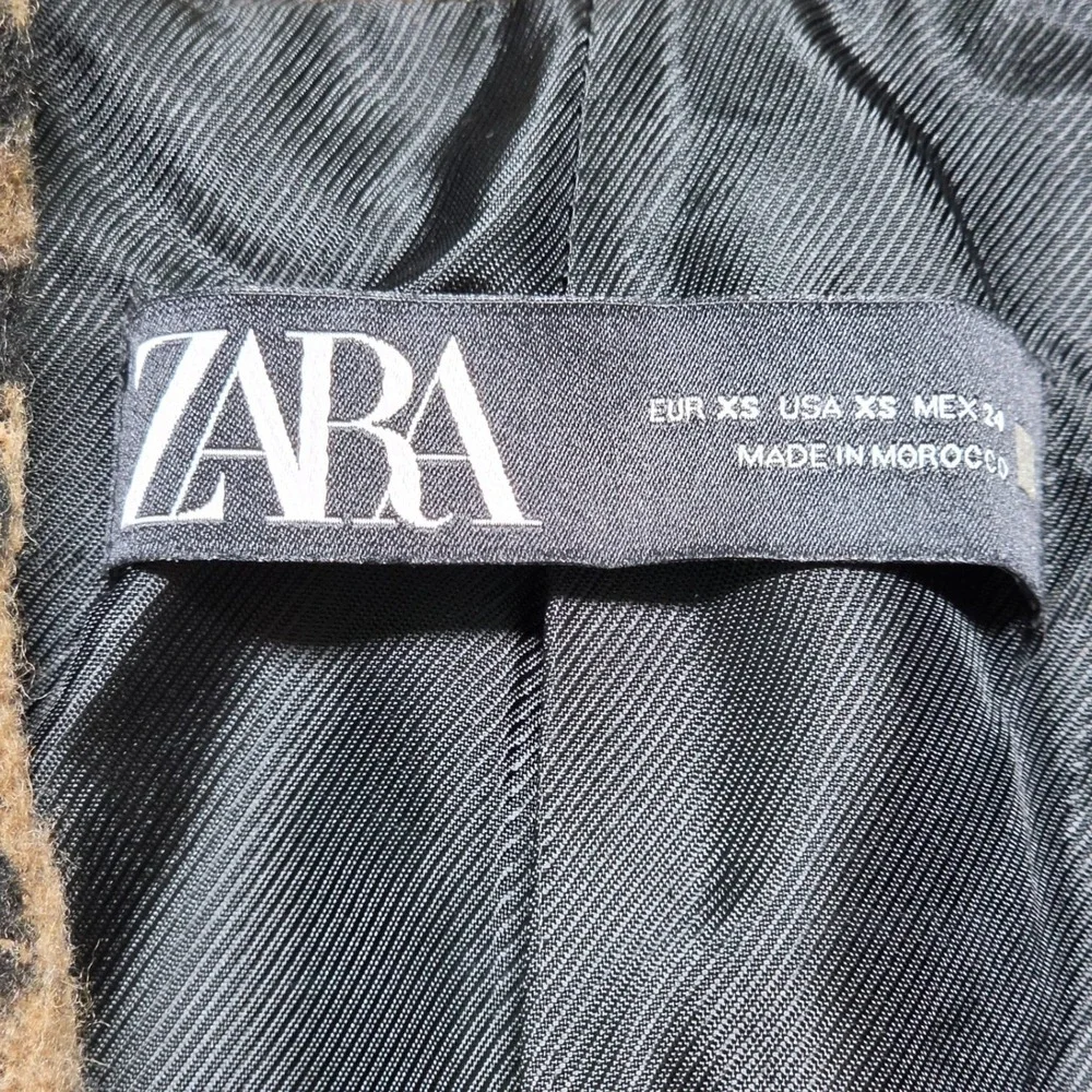 Coat Zara Size‎ XS Womens Brown Excellent Leopard Print Double Breasted 8287/110